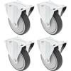 Amig - Set 4 Ruote Fisse | Ø 100 mm | Ruote per Spostare Mobili o Elettrodomestici | Peso Massimo 110 Kg | Per Spostare Mobili Pesanti | Cuscinetti a Rulli | Nucleo in Plastica | Gomma Grigia