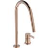 Ideal Standard - Gusto Miscelatore cucina a 2 fori, Bocca alta tonda, con cartuccia FirmaFlow, bocca girevole a 360°, Collegamento a vite dal basso, Sunset Rose