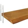Relaxdays mensola da Parete Bordo Naturale, 3x60x22 cm, sospesa Rustica per Cucina in Pino massello