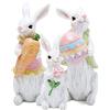 Hodao Decorazioni per coniglietti pasquali Primavera Decorazione per la casa Indoor Figurine di coniglietto (Famiglia di coniglietti bianchi