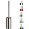 Spirella Porta scopino per WC, Porta scopino per WC, Set WC Tube in Porcellana e Acciaio Inossidabile, Argento