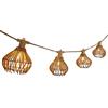 Lumisky Ghirlanda luminosa esterna collegabile 10 paralumi naturali in rattan ROTILIA LIGHT HYBRID bianco caldo 8 m solare e su settore