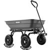 VEVOR Carrello Ribaltabile per Giardinaggio Carico di 181 kg, con Meccanismo di Scarico Rapido, Ruote Girevoli, Cuscinetti Rotanti Flessibili, Carrello da Giardino per Piante, Terreno, Colture