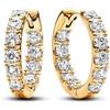 PANDORA Timeless Orecchini a cerchio placcati in oro 14k con zirconi cubici trasparenti, Cerchi