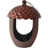 Peckish 60052109 Mangiatoia per uccelli in metallo a forma di ghianda, marrone, 18 x 14 x 14 cm