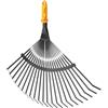 Fiskars OneClick Scopa Metallica, Accessorio per Rimuovere Muschio e Feltro dal Prato, Sostituzione Facile con un Solo Clic, Larghezza: 42 cm, Nero/Arancione, 1080675
