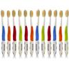 MOUTHWATCHERS Dr Plotkas Spazzolino da denti manuale con filo interdentale morbido per adulti, ultra pulito, buono per denti e gengive sensibili, multicolore, confezione da 12