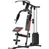 HOMCOM Power Tower Stazione Fitness Pesi 65kg, 135x103x210cm, Nero Rosso | Aosom Italy