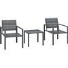 Outsunny Set da Bistrò Set da Giardino 3 Pezzi con 2 Sedie in HDPE, Grigio Scuro | Aosom Italy