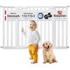 BabyDan Premier, Cancelletto per scale a pressione, 112-119,3 cm, Cancelletto per bambini, metallo, bianco, Made in Denmark - (Cancelletto per animali domestici)