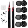 WOFEU 4 Paia Gommini per AirPods Pro 3 2025, Auricolari in Silicone Con 2 Penna Pulizia, Auricolari in silicone bianco per AirPods Pro 2025 (Black L/S/XS/XXS)
