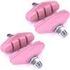 cyclingcolors 4x Pattini Freno Bici Corsa City 50mm Ganasce Pastiglie con Vite Bicicletta Freni Ricambio, rosa