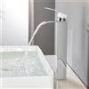 CECIPA Alto Rubinetto Bagno Lavabo Cromo a Cascata, Miscelatore Lavabo Bagno, Miscelatore per Bagno in Ottone e Acciaio Inox, altezza del beccuccio 245 mm