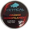 VERTICAL TROLLING Monofilo da Pesca Nylon 500m - Alta Resistenza e Bassa Memoria - Fishing Line per Barca e Spinning - Colori Neutro, Arancio Fluo, Giallo Fluo