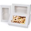 AWCIGG Scatole per Dolci da 20 Pezzi, Scatola Confezione Regalo Bianco con Finestra Trasparente, 25,4 x 15,3 x 6,35 cm Scatola di Cartone per Dolci, Torte, Biscotti, Pasticceria, Muffin
