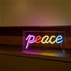 WD LifeStyle Insegna Neon con Cornice in Plexiglass 30 x 15 Cm Decoro Peace