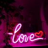 WD LifeStyle Insegna Neon con Cornice in Plexiglass 23 x 13 Cm Decoro Love