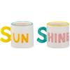 WD LifeStyle Set 2 Tazzine Caffé in Stoneware 100 Ml Decoro Sun Shine