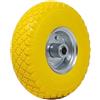 BAKAJI Ruota Piena Antiforatura PU Gialla Carrello Carriola 25cm Cerchio in Acciaio