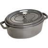 STAUB Cocotte Casseruola Ovale, Ghisa, Grigio Grafite, 31 cm