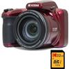 KODAK Pack Digitale Bridge Pixpro Astro Zoom AZ405 + Scheda SDHC Kodak Ultra High Speed U1 32GB - Fotocamera 20 Megapixel, Zoom 40X, Grandangolo, LCD, Video Full HD 1080p, OIS, Batterie AA - Rosso