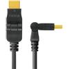 PremiumCord Cavo HDMI 4K Ad Alta velocità M/M, 10,2 Gbps con Ethernet, Compatibile Video 4K@30Hz, Full HD 1080p, Deep Color, 3D, Arc, HDR, Dolby TrueHD, Connettore Pieghevole Placcato Oro, Nero, 1 m