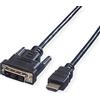 VALUE Cavo DVI (18+1) - connettore HDMI nero 1m