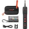 Dnipro-M Cacciavite Elettrico a Batteria 3,6V, Coppia 4,5 Nm Auto / 10 Nm Manuale, 320 giri/min, Luce LED, 10 Punte, Custodia Inclusa, CSD-40X