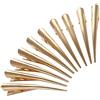 LONEEDY Confezione da 10 fermagli per capelli a forma di becco d'anatra con denti, in metallo, con fori, per styling dei capelli, antiscivolo, accessori fai da te (L, oro)