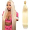 Tuheerst Capelli Umani Straight Human Hair Bundles #613 Light Blonde Human Hair Extensions Echthaar Tressen Double Weft Unprocessed Virgin Hair for Woman 1 Bundle 16 Inch