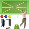 ASQzhuLIWing 10pcs Tappetino da golf set di pad con tasca del pacchetto nero che colpisce la postura da esercitazioni golf pad per interno/esterno e rilevamento swing che colpisce