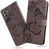 DENDICO Cover per Galaxy S22 Plus, Portafoglio Custodia in PU Pelle per Samsung Galaxy S22 Plus, Antiurto Cover a Libro con Slot per Carte, Grigio