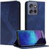 Fatcatparadise Cover per Motorola Moto Edge 50 NeoFlip Caso in PU Pelle Premium Portafoglio Custodia [Kickstand] [Slot per Schede] [Chiusura Magnetica] per Moto Edge 50 Neo (Blu)