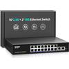 NICGIGA Switch Ethernet da 10 Gbe non gestito con 2 porte RJ45 da 10 Gb + 16 porte Base-T da 2,5 Gb, montaggio a parete NICGIGA 18 porte 10 Gbps di rete per Wireless AP, NAS, PC