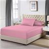MistyMorning Lenzuolo con angoli extra profondo 40,6 cm (16), in cotone egiziano con trama a 200 fili, biancheria da letto morbida e di qualità premium (Rosa, Singolo)