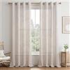 MRTREES Tende Lino Semitrasparenti per Interni Camera da Letto Soggiorno Moderne 2 Pezzi 140x240 cm Tenda per Salotto Eleganti con Occhielli Tende Cucina Porta Finestra, Marrone Chiaro