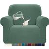 Granbest Copridivano Impermeabile Monopezzo Alto Elasticizzato Copridivano AntiGraffio Antiscivolo Divano Protector Tessuto Jaquard Spandex (1 posto,Verde Matcha)