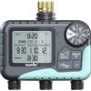 RAINPOINT Centralina Irrigazione 3 Uscite Con Ampio Display Lcd, ingresso in ottone, Timer Irrigazione Automatico Con Modalità Di Ritardo Pioggia/Manuale/Automatica per Prato Da Giardino