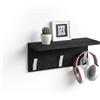 Mobili Fiver, Appendiabiti da parete, Rachele, da 40 cm, Nero Cemento, Appendiabiti moderno per Bagno, Camera, Ingresso, Made in Italy