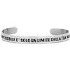 Beloved Bracciale uomo in acciaio Emozionale - frasi, pensieri, parole - bracciale con struttura rigida aperta 7 mm - incisione smaltata (Silver, Mod. 3)