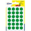 AVERY Etichette adesive tonde PSA - in carta - permanenti - diametro 15 mm - 24 et-fg - 7 fogli - verde - Avery (unità vendita 1 pz.)