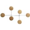 ALBA Appendiabiti da muro - 6 posti - 35,5 x 59,5 x 8 cm - metallo-legno - bianco - Alba (unità vendita 1 pz.)