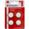 VERBATIM Micropile CR2025 - 3V - a pastiglia - litio - Verbatim - blister 4 pezzi (unità vendita 1 pz.)