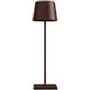 No Brand Lampada da tavolo 851 - ricaricabile - 8 x 30 cm - metallo - marrone - Palmina (unità vendita 1 pz.)