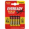 Energizer Pila ministilo AAA - 1,5V - Eveready Gold - alcalina - Energizer - blister 4 pezzi (unità vendita 1 pz.)