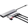 TRUST Hub USB-C veloce e lettore di schede - 3 porte - argento - Trust (unità vendita 1 pz.)