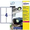 AVERY Etichette adesive L4774 - in poliestere - laser - permanenti - 99,1 x 139 mm - 4 et-fg - 8 fogli - bianco - Avery (unità vendita 1 pz.)