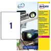 AVERY Etichette adesive L4775 - in poliestere - laser - permanenti - 210 x 297 mm - 1 et-fg - 8 fogli - bianco - Avery (unità vendita 1 pz.)