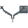 LEITZ Braccio salvaspazio - per 2 monitor & laptop - grigio scuro - Leitz (unità vendita 1 pz.)