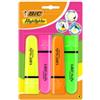 BIC Evidenziatore Flat - punta a scalpello - tratto da 1,2mm-4,6mm - colori assortiti fluo - Bic - astuccio 4 pezzi (unità vendita 1 pz.)